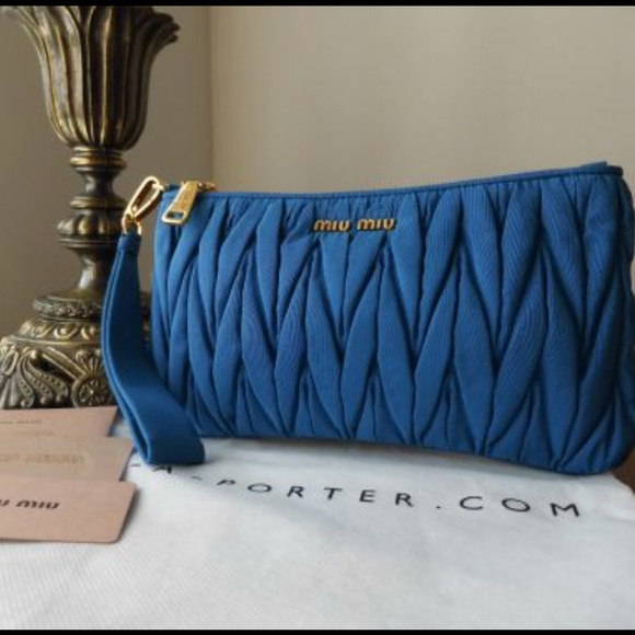Miu Miu Handbags - *NEW Miu Miu Matelasse Quilted Cobalt Clutch bag